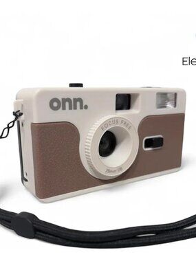 Onn Reusable 35mm Film Camera Brown Vintage Retro Point & Shoot w/ Flash